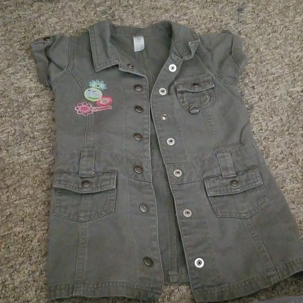 Green jean dress